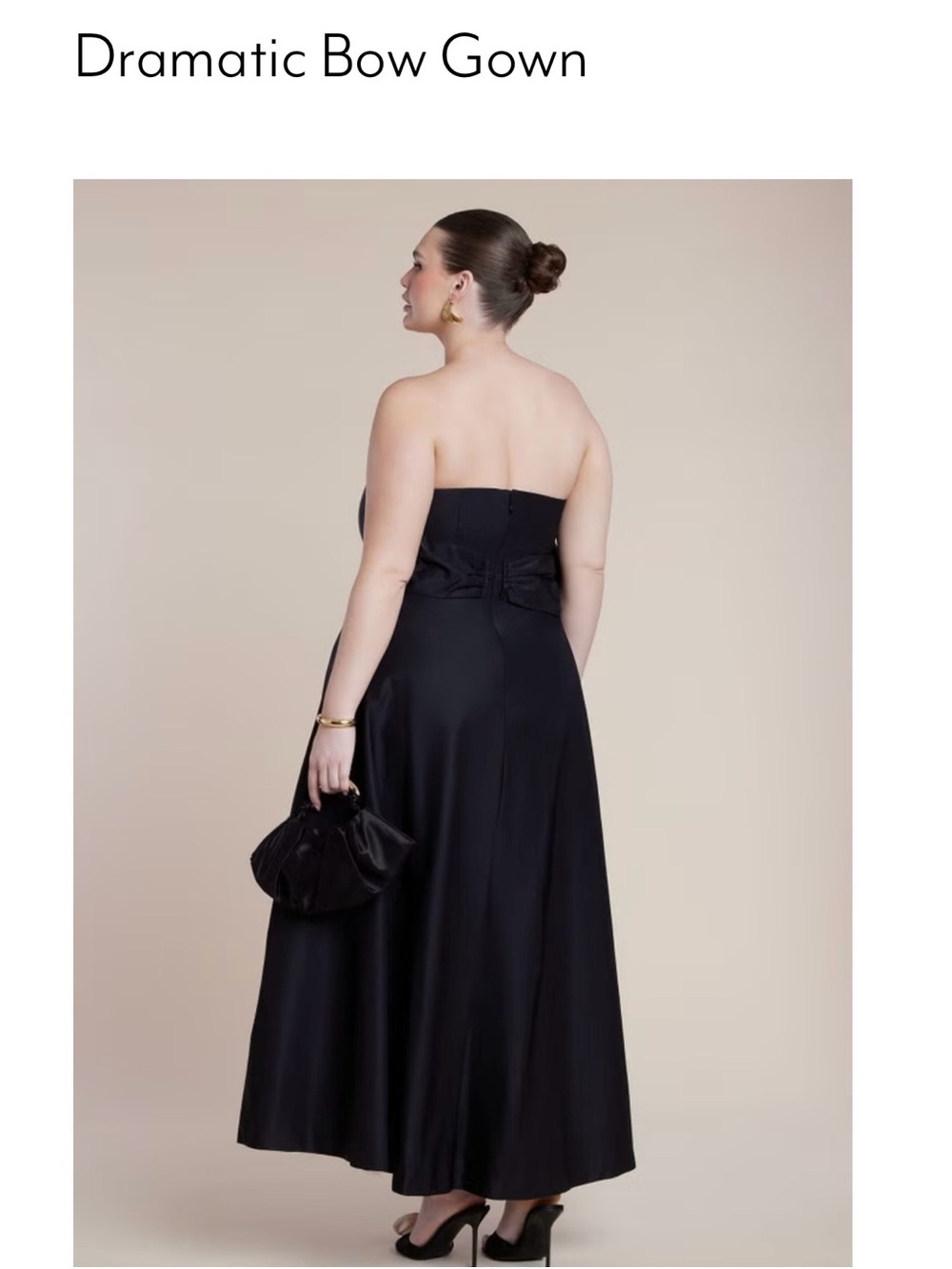 Eloquii Black Strapless Bow A-Line Gown - Picture 2 of 2